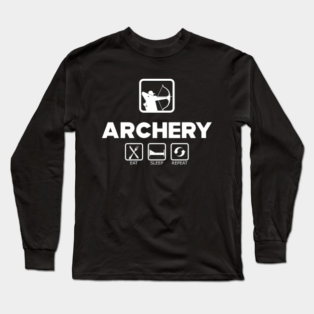 Archery - Eat Sleep Repeat Long Sleeve T-Shirt by KC Happy Shop